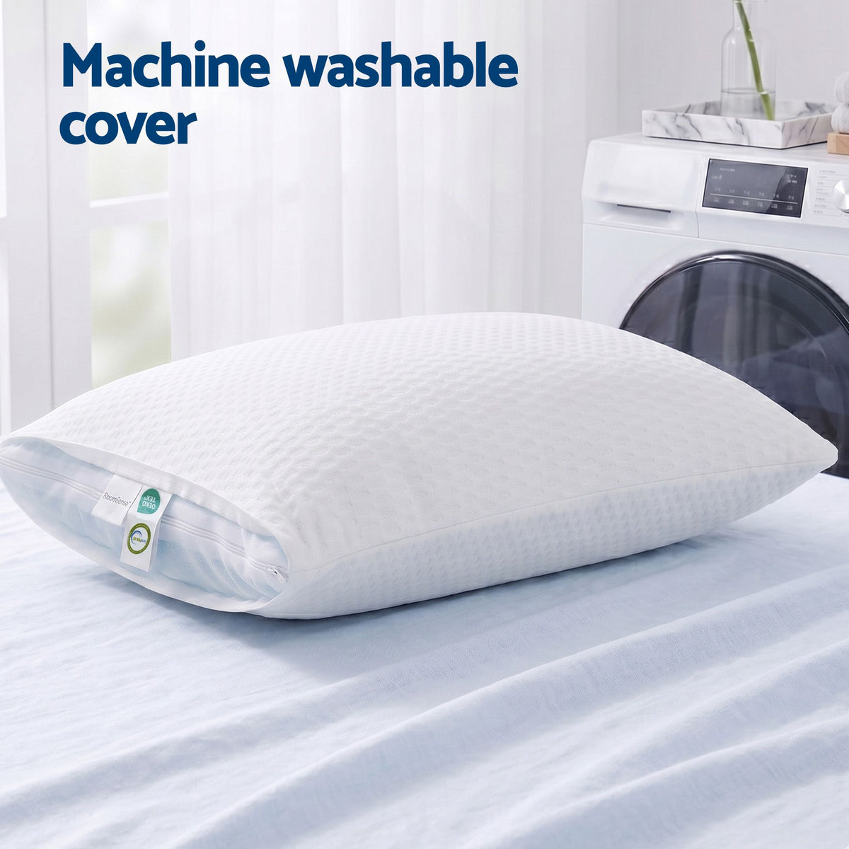 RoomSense Cooling Memory Foam Pillow Pillows 1 Pack, Anti-Flattening Bed Pillows for Hot Sleepers, Adjustable XFKF-PL-1169R-WH