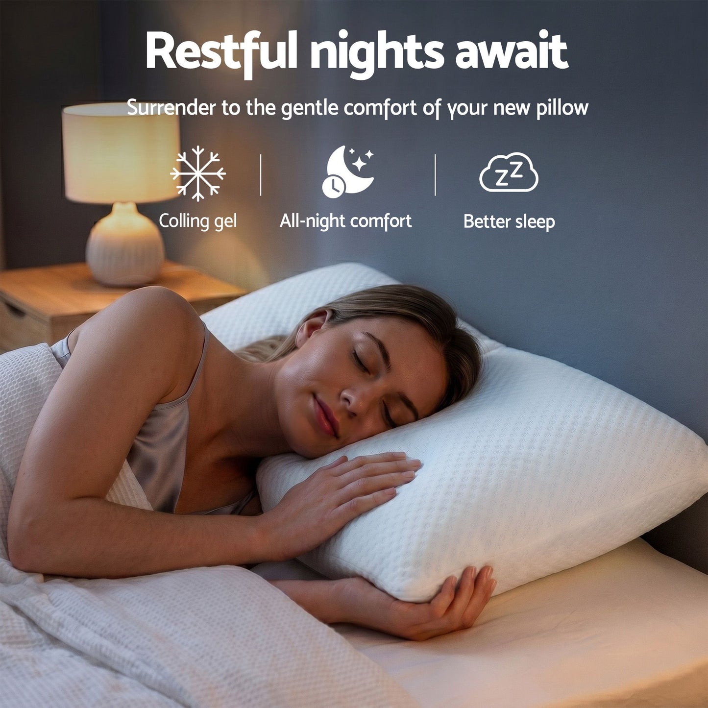 RoomSense Cooling Memory Foam Pillow Pillows 1 Pack, Anti-Flattening Bed Pillows for Hot Sleepers, Adjustable XFKF-PL-1169R-WH