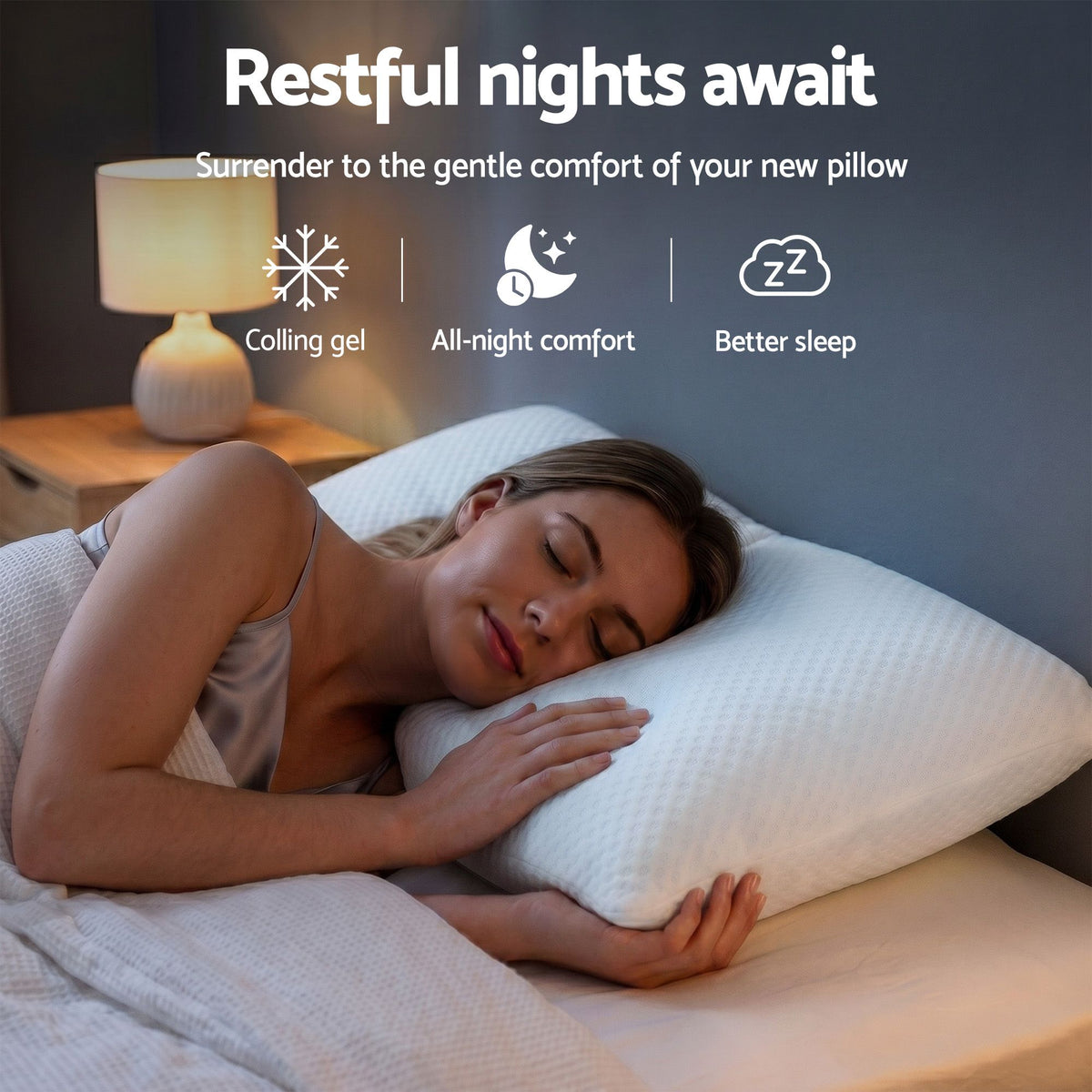 RoomSense Cooling Memory Foam Pillow Pillows 1 Pack, Anti-Flattening Bed Pillows for Hot Sleepers, Adjustable XFKF-PL-1169R-WH