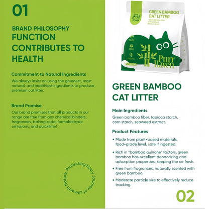 PurrHaven Bamboo Clumping Cat & Kitty Litter, 30kg 12 Pack,Dust Free,Natural Flusable,Easy to Clean,Odour XFPH-CL-BM-GRX2