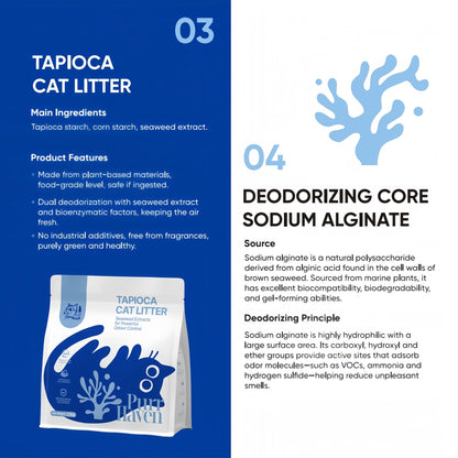 PurrHaven Tapioca Clumping Cat & Kitty Litter, 7.5kg (3 Pack),Dust Free,Multi-Cat,Easy to Clean,Odour XFPH-CL-TP-3BU