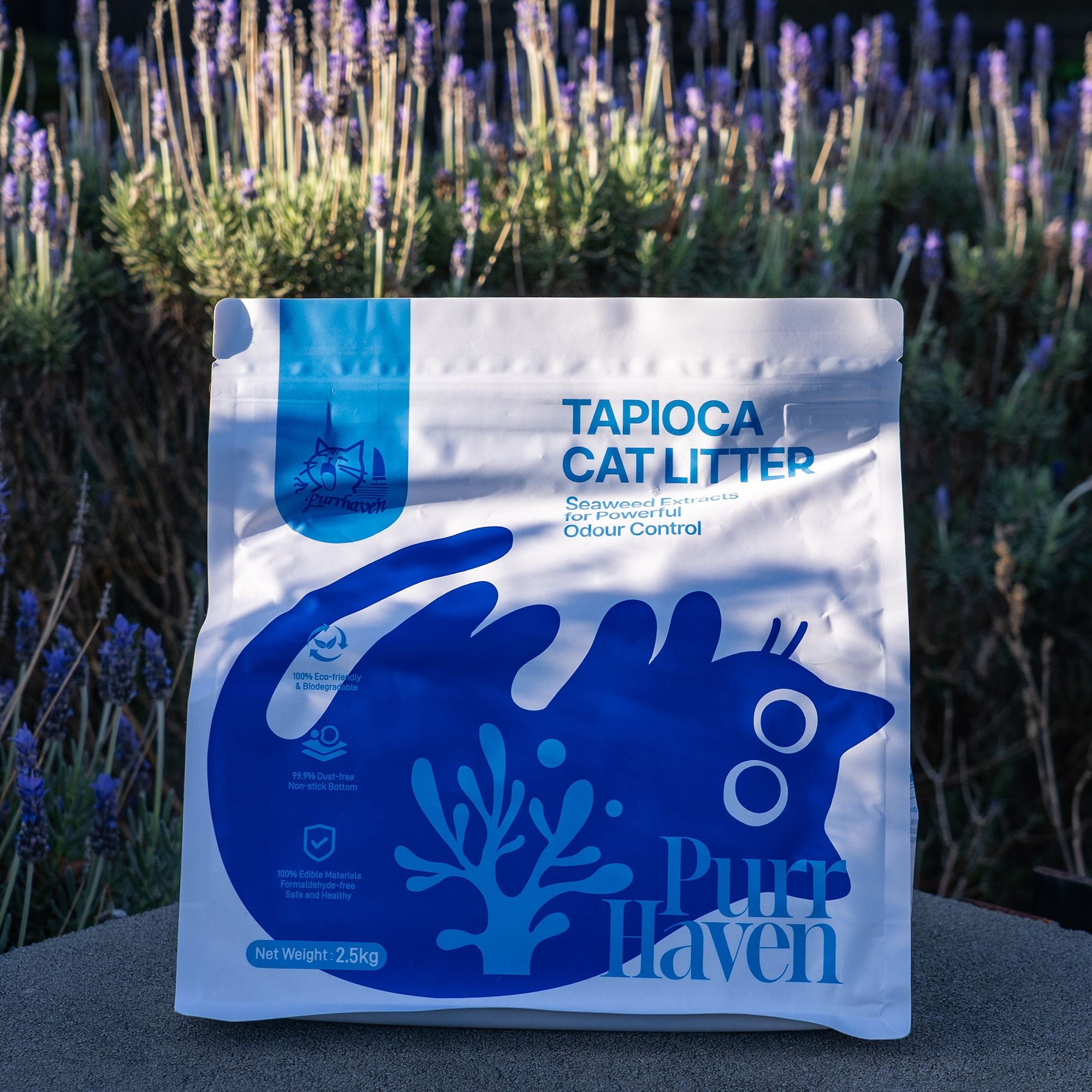 PurrHaven Tapioca Clumping Cat & Kitty Litter, 7.5kg (3 Pack),Dust Free,Multi-Cat,Easy to Clean,Odour XFPH-CL-TP-3BU
