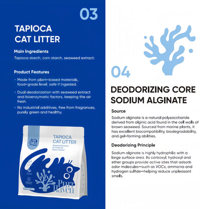PurrHaven Tapioca Clumping Cat & Kitty Litter, 15kg (6 Pack),Dust Free,Natural Flusable,Easy to Clean,Odour XFPH-CL-TP-BU