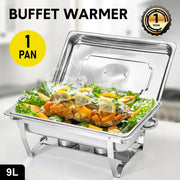 Alston 9L Chafing Dish Set, Premium 410 Stainless Steel Buffet Warmer, Bain Marie Food Server with Fuel XFYA-BW-1T