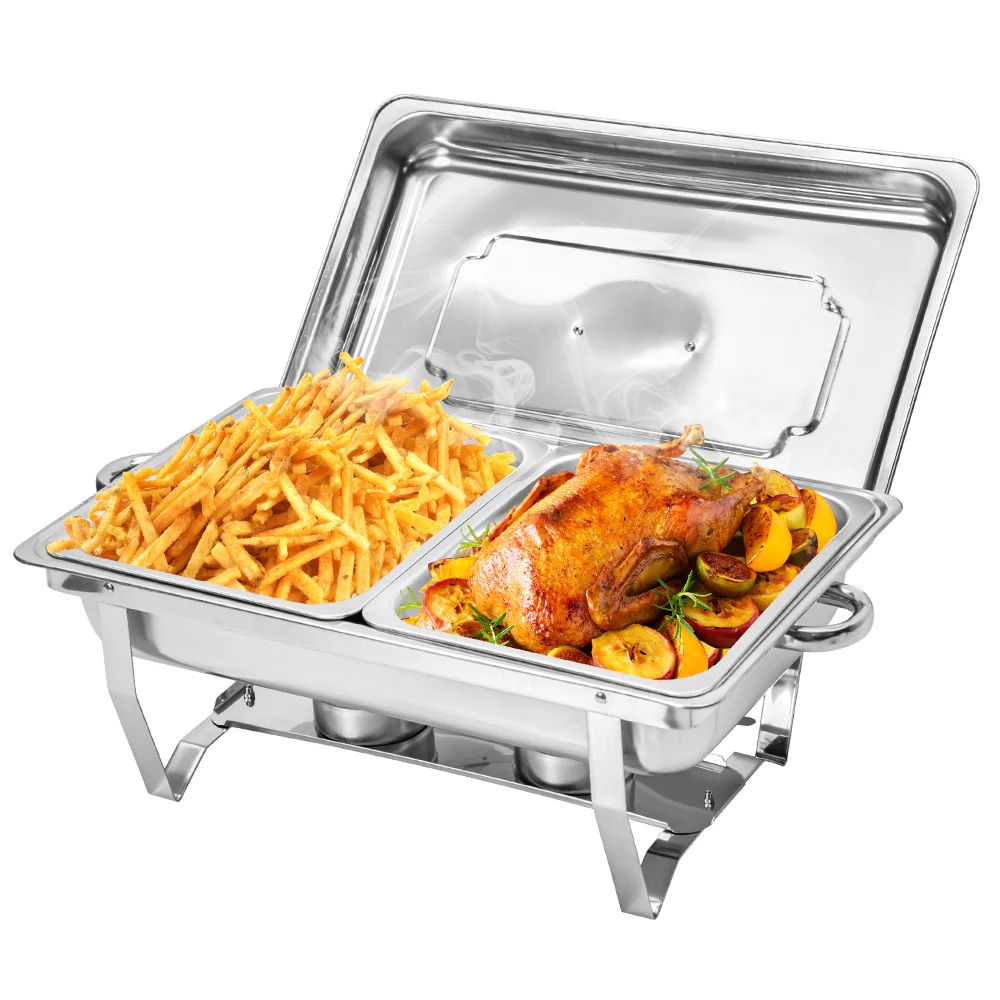 Alston 4.5LX2 Chafing Dish Set, Premium 410 Stainless Steel Buffet Warmer, Bain Marie Food Server with Fuel XFYA-BW-2T
