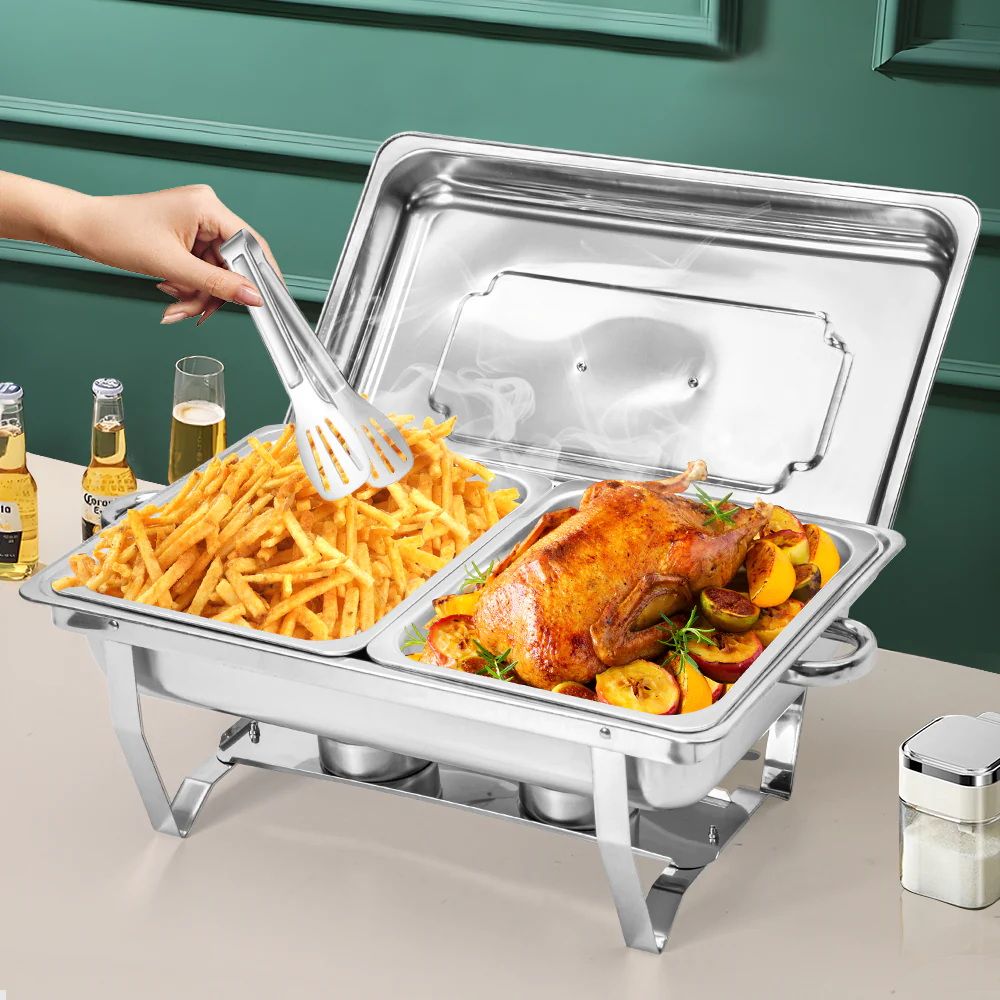 Alston 4.5LX2 Chafing Dish Set, Premium 410 Stainless Steel Buffet Warmer, Bain Marie Food Server with Fuel XFYA-BW-2T