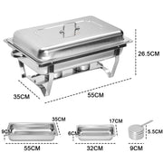 Alston 3LX3 Chafing Dish Set, Premium 410 Stainless Steel Buffet Warmer, Bain Marie Food Server with Fuel XFYA-BW-3T
