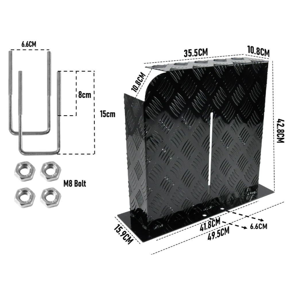 Alpen Outdoor Base 2mm Aluminum Diesel Heater Fuel Tank Cover, Heavy Duty Protective Guard for 10L 15L Tanks, XFYA-TC-L-BK