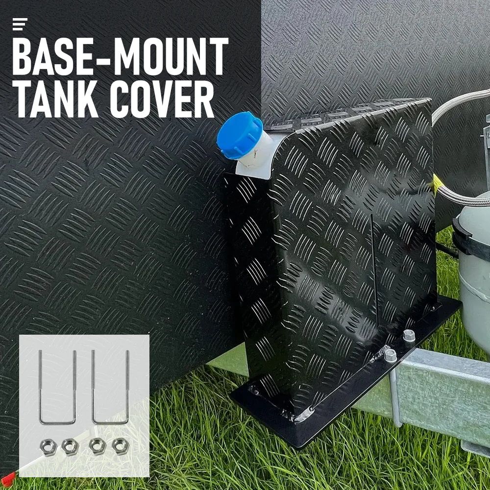Alpen Outdoor Base 2mm Aluminum Diesel Heater Fuel Tank Cover, Heavy Duty Protective Guard for 10L 15L Tanks, XFYA-TC-L-BK