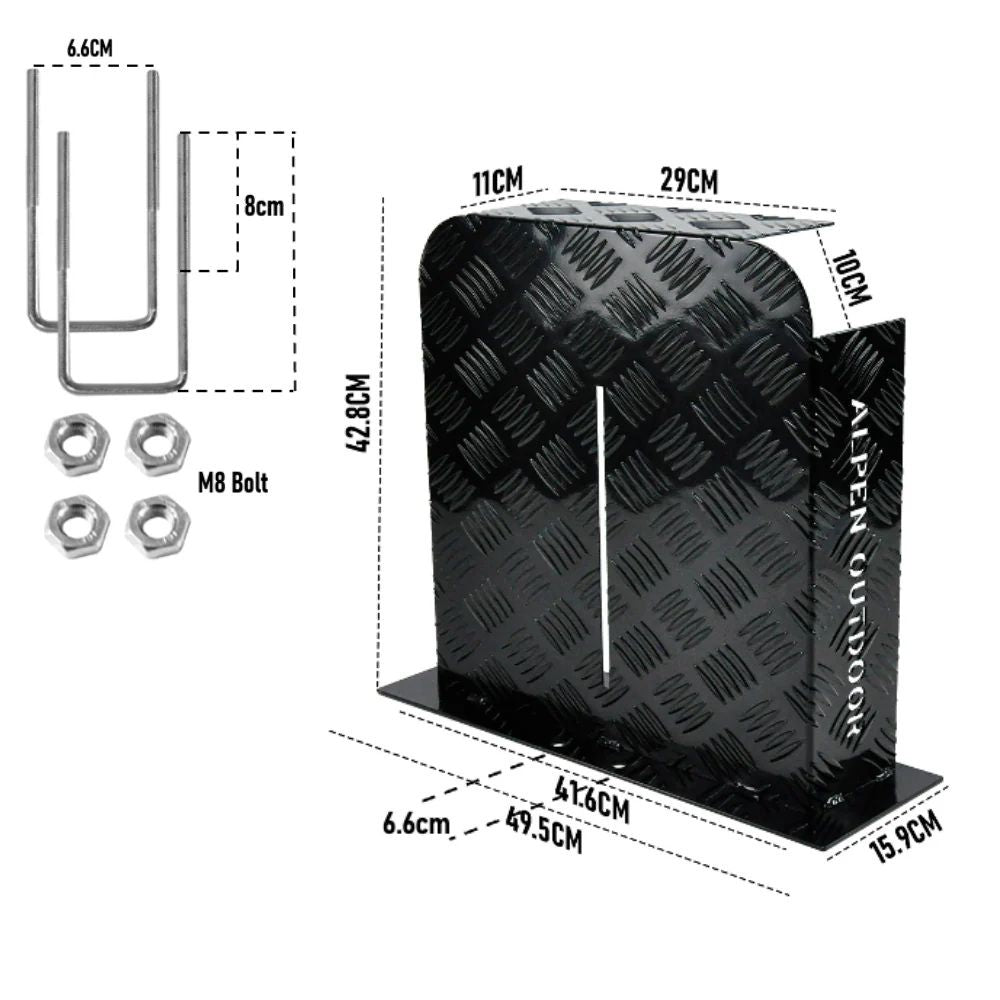Alpen Outdoor Base 2mm Aluminum Diesel Heater Fuel Tank Cover, Heavy Duty Protective Guard for 10L 15L Tanks, XFYA-TC-LR-BK