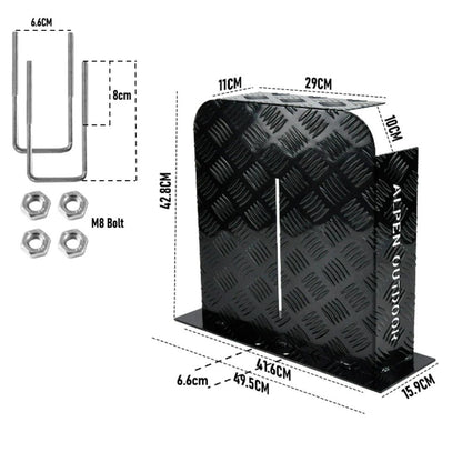 Alpen Outdoor Base 2mm Aluminum Diesel Heater Fuel Tank Cover, Heavy Duty Protective Guard for 10L 15L Tanks, XFYA-TC-LR-BK
