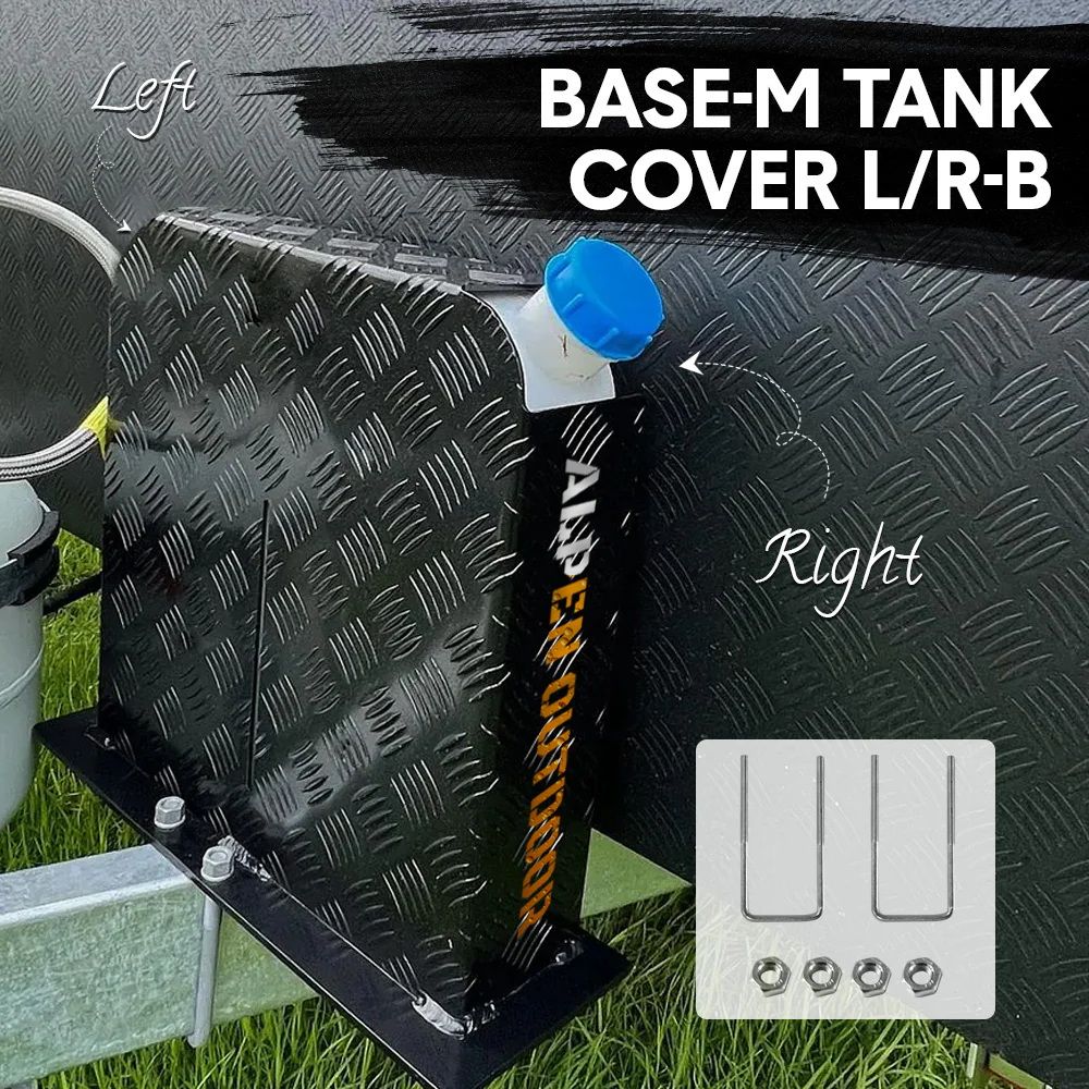 Alpen Outdoor Base 2mm Aluminum Diesel Heater Fuel Tank Cover, Heavy Duty Protective Guard for 10L 15L Tanks, XFYA-TC-LR-BK