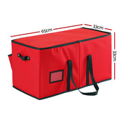 Jingle Jollys Christmas Baubles Storage Box 128 Slots Decor Ornaments Container XM-BAUBLES-BAG-128SLOT-RD