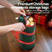 Jingle Jollys Christmas Baubles Storage Bag Xmas Ornaments Bag Container Green XM-BAUBLES-BAG-GR