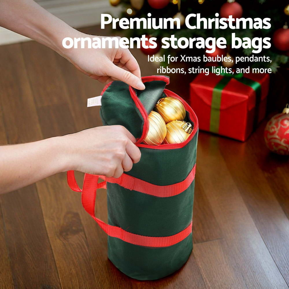 Jingle Jollys Christmas Baubles Storage Bag Xmas Ornaments Bag Container Green XM-BAUBLES-BAG-GR