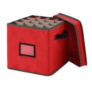 Jingle Jollys Christmas Baubles Storage Box 64 Dividers Xmas Ornaments Container XM-BAUBLES-BAG-RD