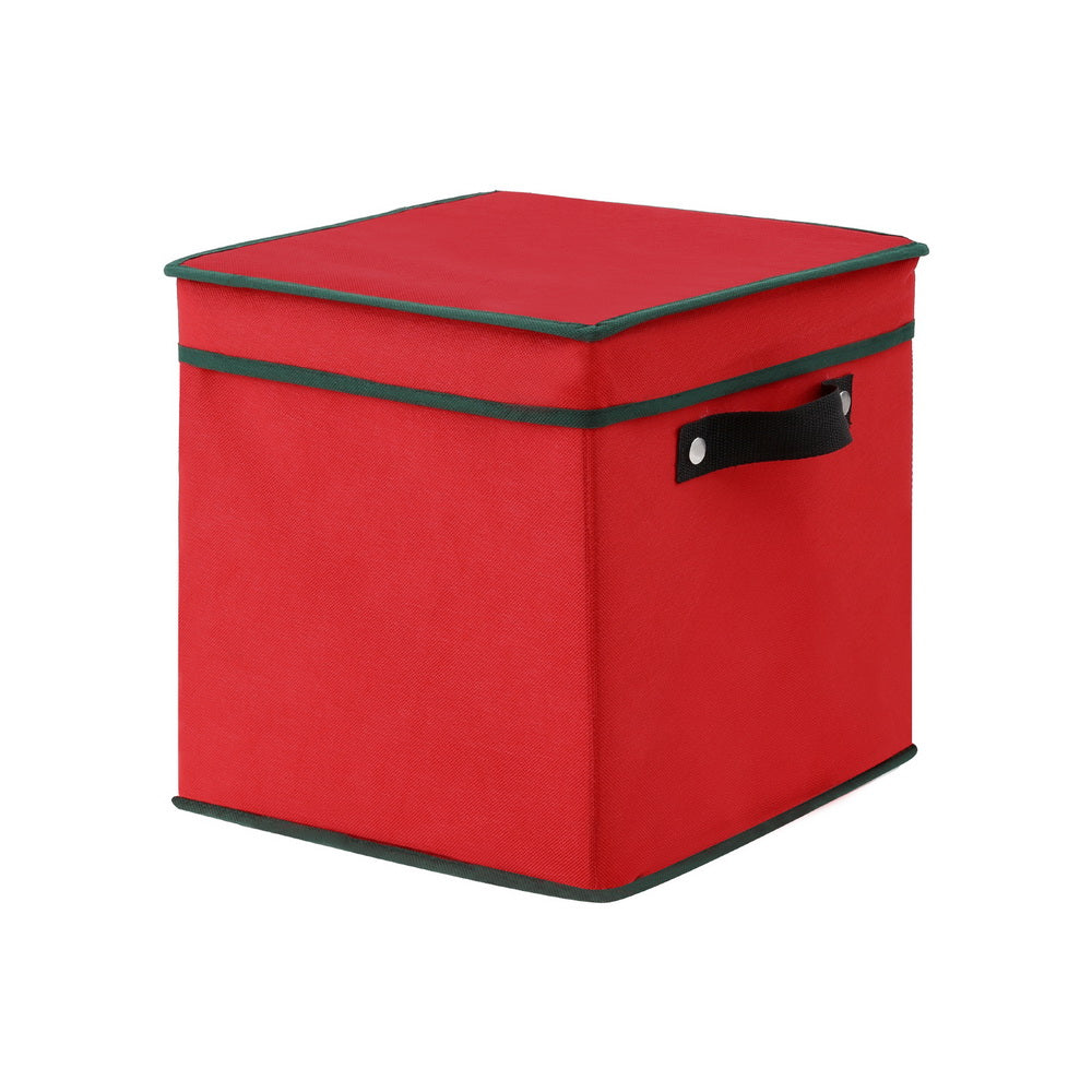 Jingle Jollys Christmas Baubles Storage Box 64 Dividers Xmas Ornaments Container XM-BAUBLES-BAG-RD
