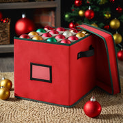 Jingle Jollys Christmas Baubles Storage Box 64 Dividers Xmas Ornaments Container XM-BAUBLES-BAG-RD