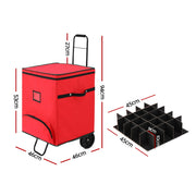 Jingle Jollys Christmas Baubles Storage Cart Roller 125 Dividers XM-BAUBLES-BAG-RD-ROLLER