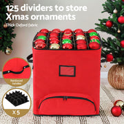 Jingle Jollys Christmas Baubles Storage Cart Roller 125 Dividers XM-BAUBLES-BAG-RD-ROLLER