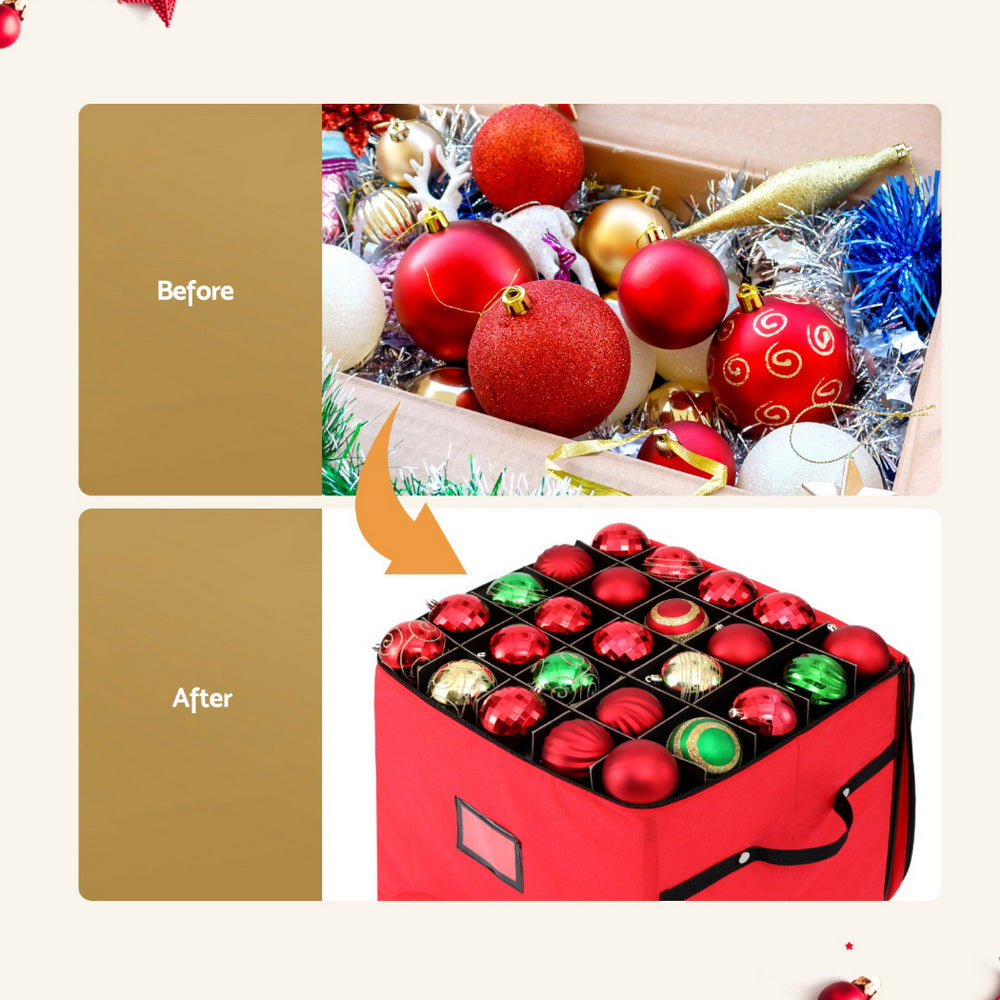 Jingle Jollys Christmas Baubles Storage Cart Roller 125 Dividers XM-BAUBLES-BAG-RD-ROLLER