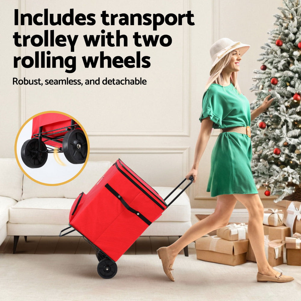 Jingle Jollys Christmas Baubles Storage Cart Roller 125 Dividers XM-BAUBLES-BAG-RD-ROLLER