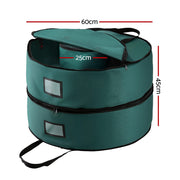 Jingle Jollys Christmas Garland Wreath Storage Bag 2-Tier Ornaments Holder 60cm XM-GAR-WRE-2T-BAG
