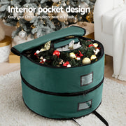 Jingle Jollys Christmas Garland Wreath Storage Bag 2-Tier Ornaments Holder 60cm XM-GAR-WRE-2T-BAG
