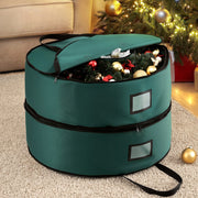 Jingle Jollys Christmas Garland Wreath Storage Bag 2-Tier Ornaments Holder 60cm XM-GAR-WRE-2T-BAG
