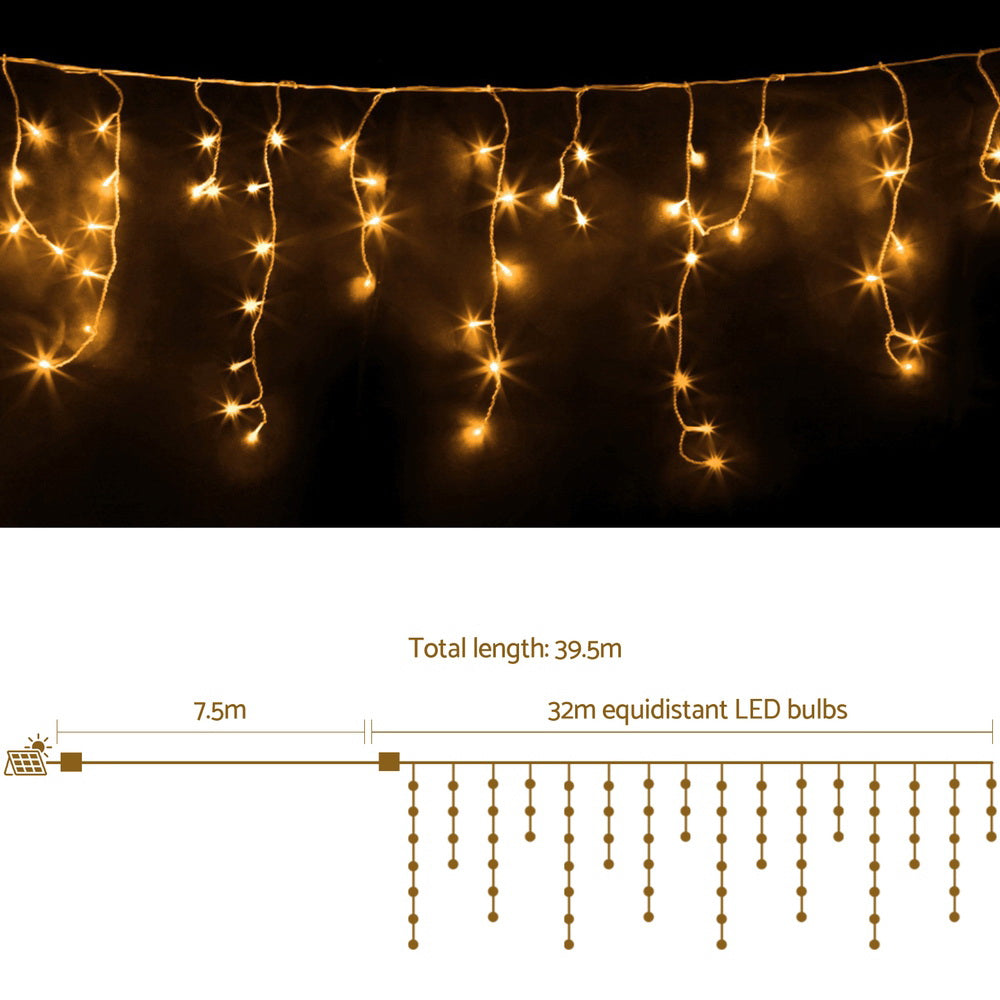 32M Christmas Lights Icicle Light 960 LED Warm White Jingle Jollys XM-LED-960-IC-WW-40M-SLA