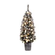 Jingle Jollys Christmas Tree 1.2M Potted Snowy Xmas Tree XM-TR-4FT-GS-LED-POT