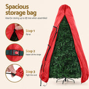 Jingle Jollys Christmas Tree Storage Bag Fits Up to 8ft Tree Xmas Bag Zipper Red XM-TR-8FT-BAG-RD