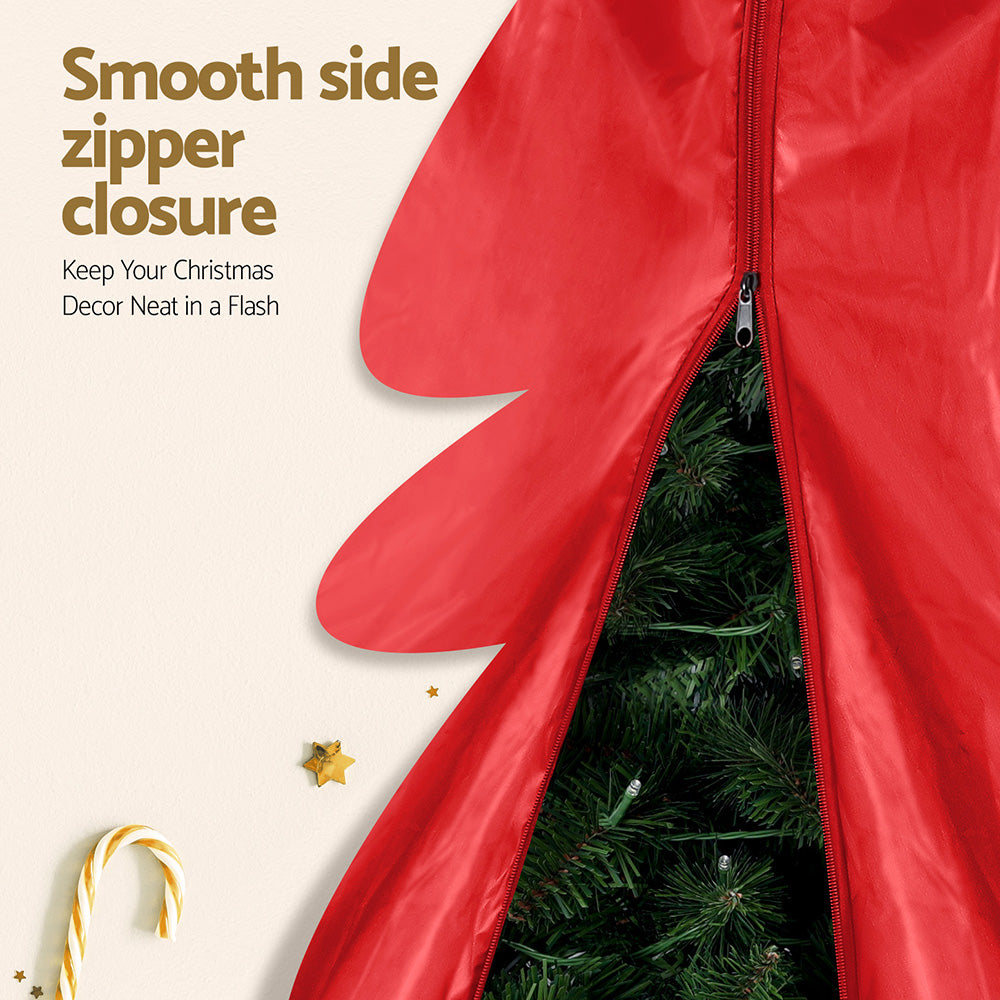Jingle Jollys Christmas Tree Storage Bag Fits Up to 8ft Tree Xmas Bag Zipper Red XM-TR-8FT-BAG-RD