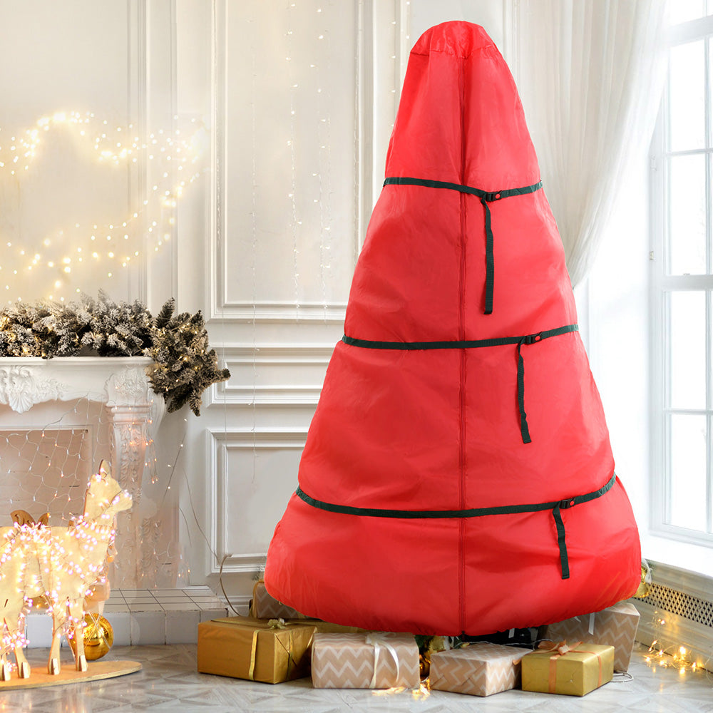 Jingle Jollys Christmas Tree Storage Bag Fits Up to 8ft Tree Xmas Bag Zipper Red XM-TR-8FT-BAG-RD