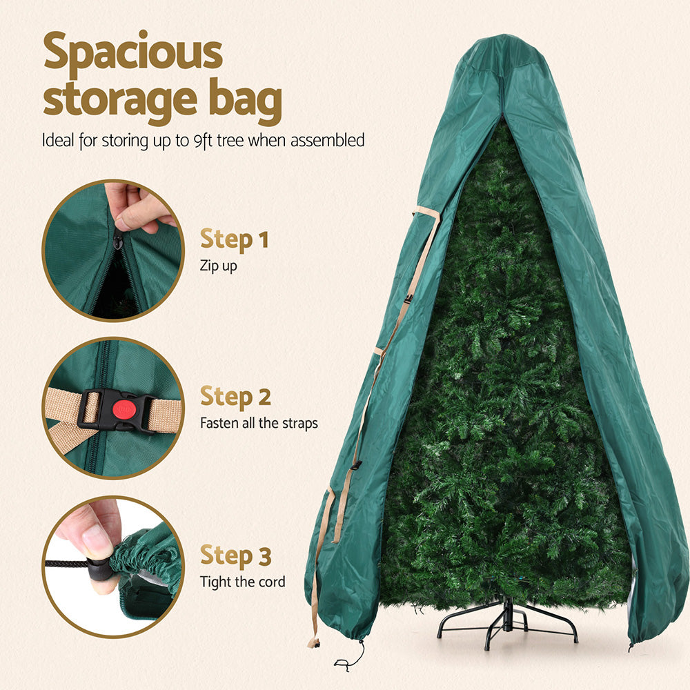 Jingle Jollys Christmas Tree Storage Bag Fits Up to 9ft Tree Xmas Bag Green XM-TR-9FT-BAG-GR