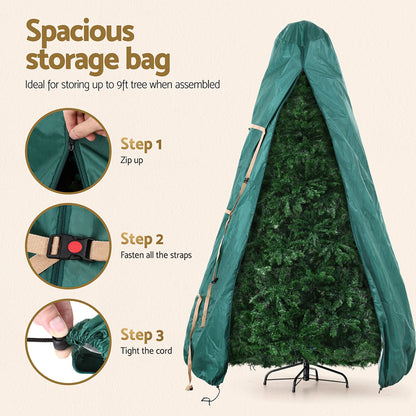 Jingle Jollys Christmas Tree Storage Bag Fits Up to 9ft Tree Xmas Bag Green XM-TR-9FT-BAG-GR