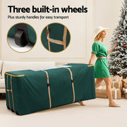Jingle Jollys Christmas Tree Storage Bag Up to 10ft Visible Handle Wheels Green XM-TR-BAG-3ROLLER-GR