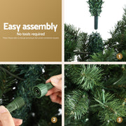 Jingle Jollys Christmas Tree 1.8M LED Corner Xmas Tree Half 8 Modes Multi-color XM-TR-CORNER-6FT-LED