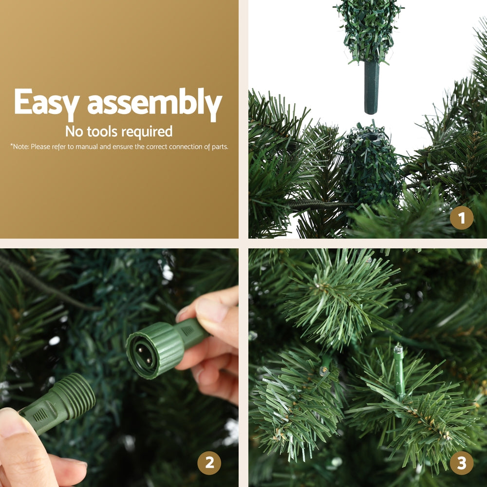 Jingle Jollys Christmas Tree 1.8M LED Corner Xmas Tree Half 8 Modes Multi-color XM-TR-CORNER-6FT-LED