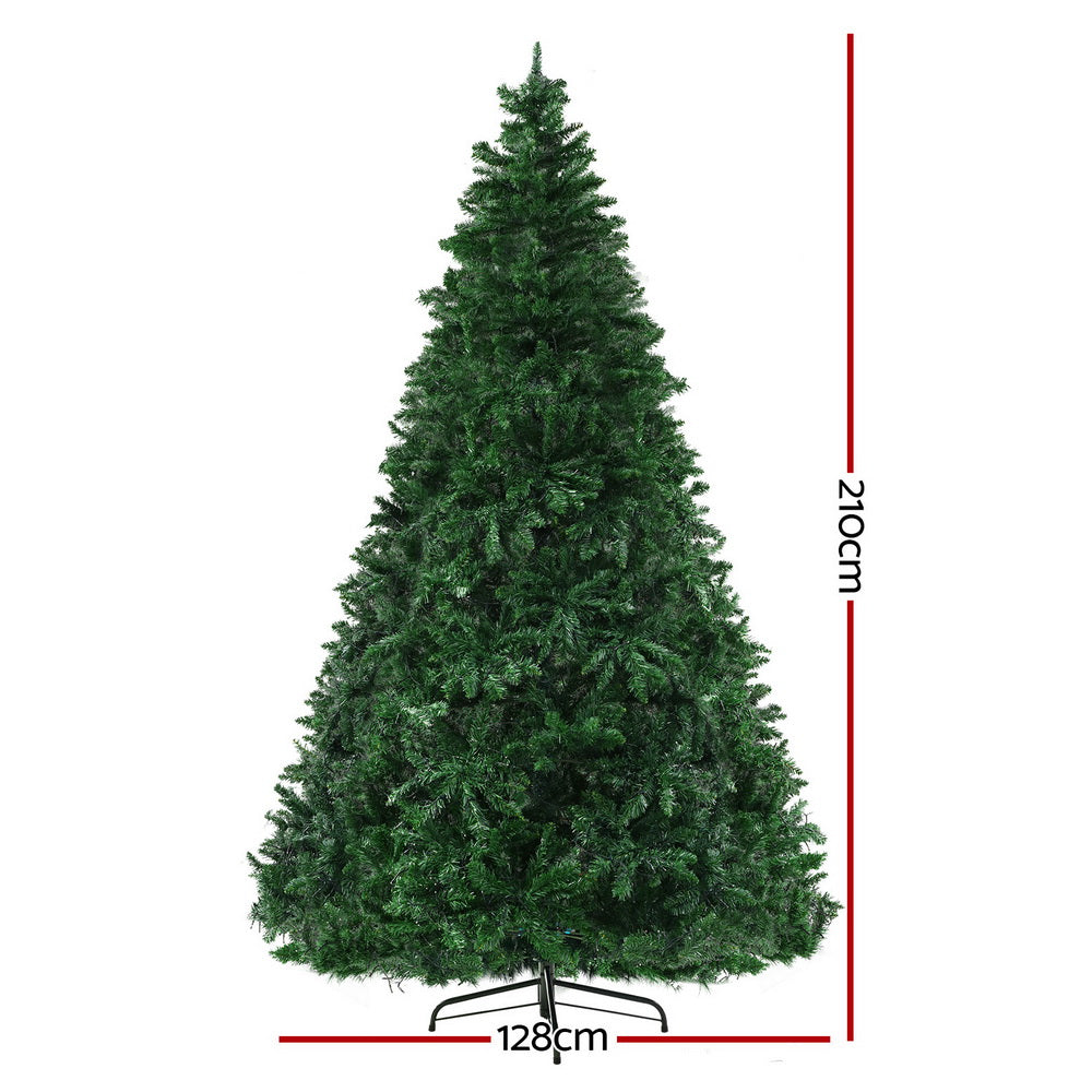 Jingle Jollys Christmas Tree 2.1m Xmas Tree Decoration 8 Light Mode Multi Colour XM-TR-E-WELL-7F-MC