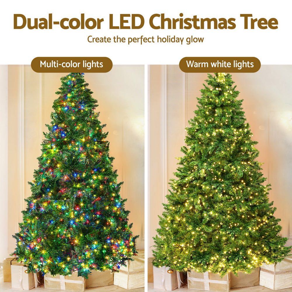 Jingle Jollys Christmas Tree 2.1m Xmas Tree Decoration 8 Light Mode Multi Colour XM-TR-E-WELL-7F-MC