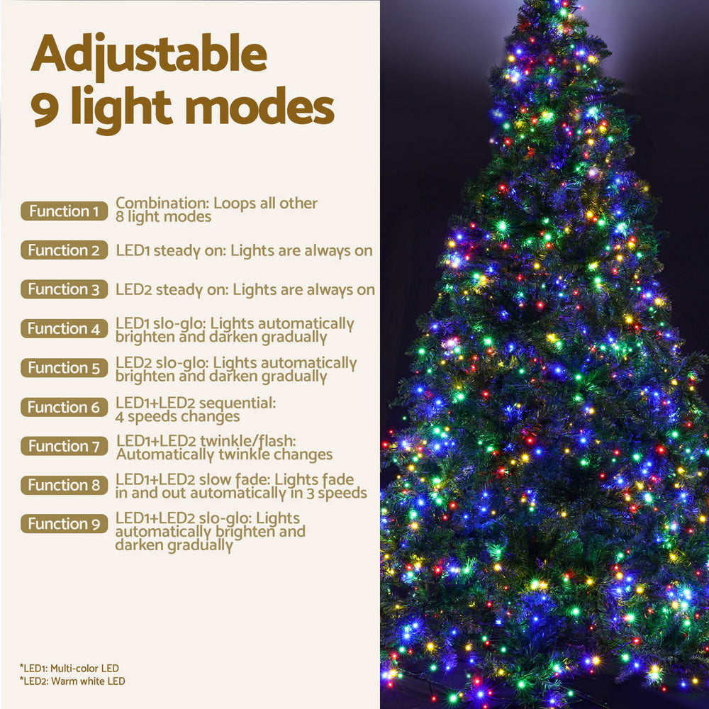 Jingle Jollys Christmas Tree 2.1m Xmas Tree Decoration 8 Light Mode Multi Colour XM-TR-E-WELL-7F-MC