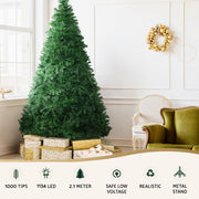 Jingle Jollys Christmas Tree 2.1m Xmas Tree Decoration 8 Light Mode Multi Colour XM-TR-E-WELL-7F-MC