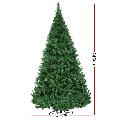 Jingle Jollys Christmas Tree 2.4m Xmas Tree Decorations 1488 LEDs XM-TR-E-WELL-8F-LED-N