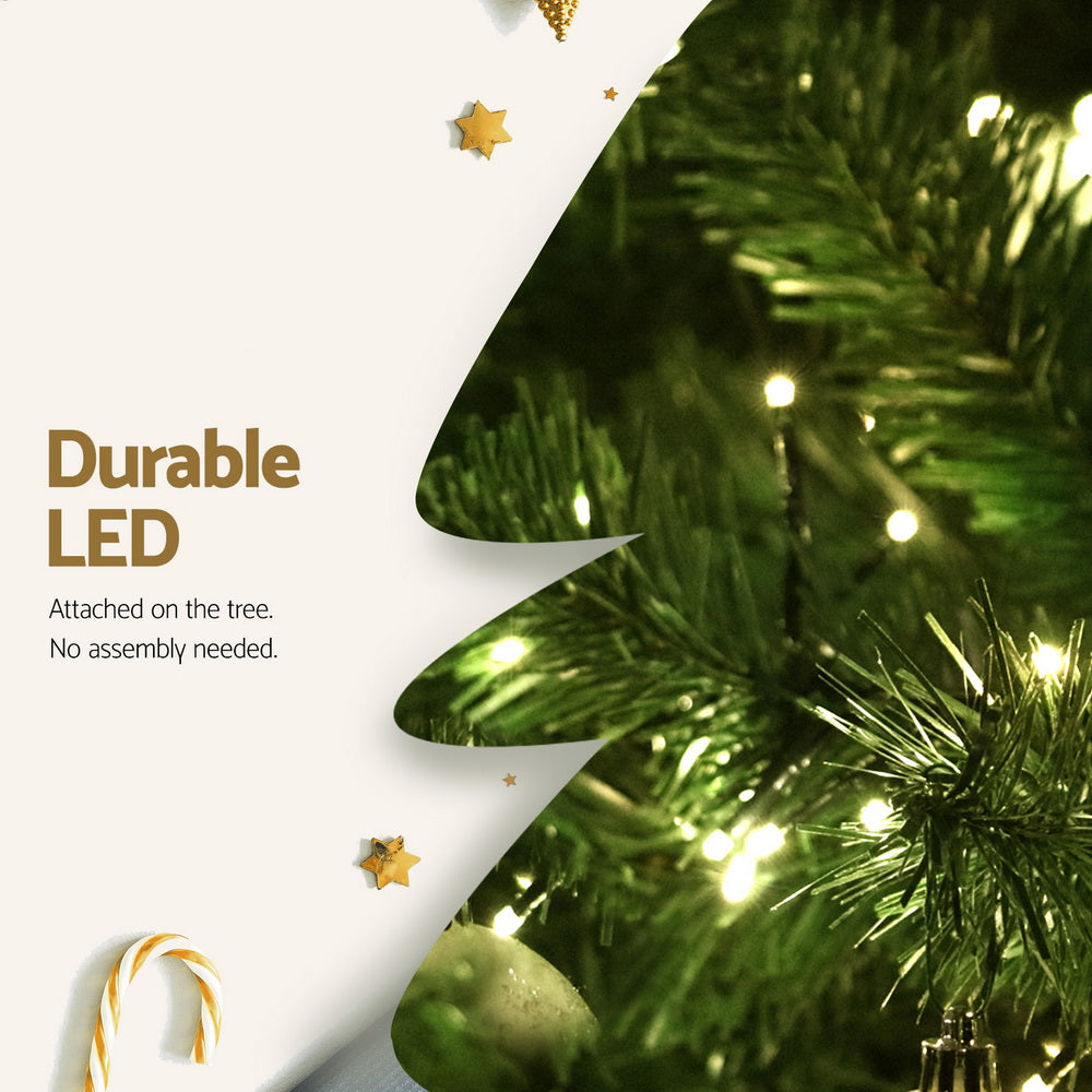 Jingle Jollys Christmas Tree 2.4m Xmas Tree Decorations 1488 LEDs XM-TR-E-WELL-8F-LED-N