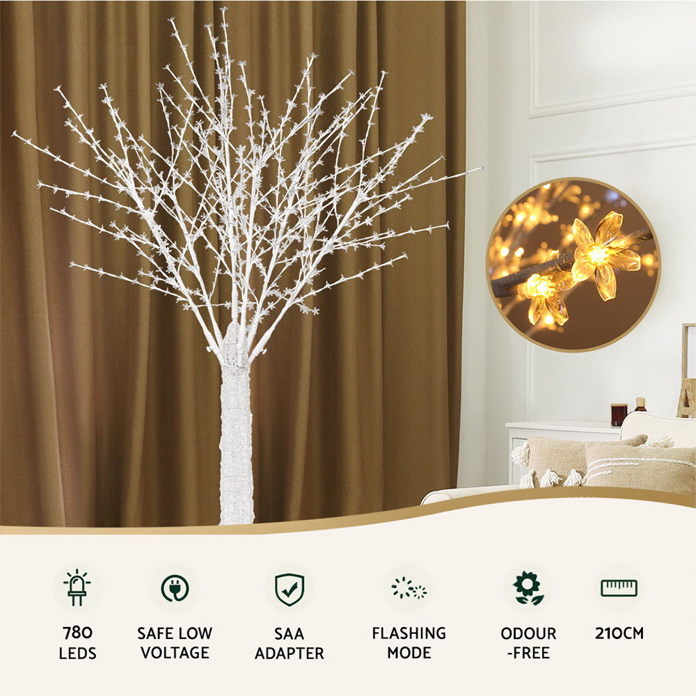 2.1M Christmas Tree 780 LED Lights Cherry Blossom Trees Jingle Jollys XM-TR-FAIRY-FLOWER-7FT-MC