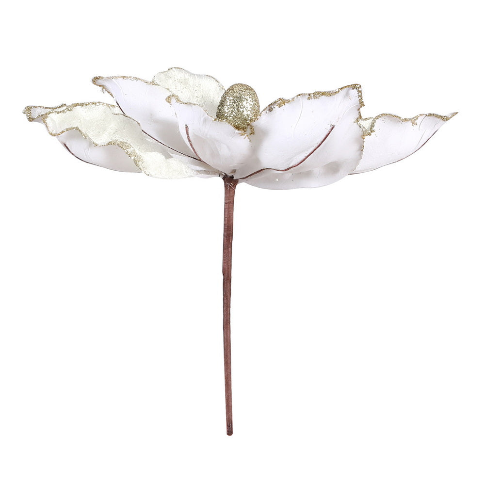 Jingle Jollys 14Pcs Christmas Tree Flower Set Xmas Garland Wreath Magnolia White XM-TR-FLOWER-14PCS-WH
