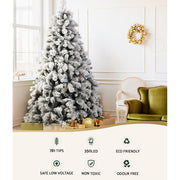 Jingle Jollys Christmas Tree 1.8M Xmas Tree with 350 LED Lights Snowy Tips XM-TR-FULL-6FT-GS-LED