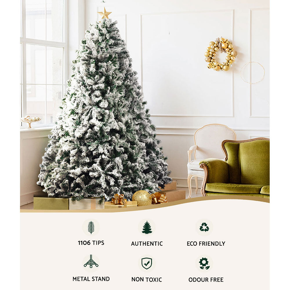 Jingle Jollys Christmas Tree 2.1M Xmas Trees Decorations Snowy 1106 Tips XM-TR-FULL-7F-GS