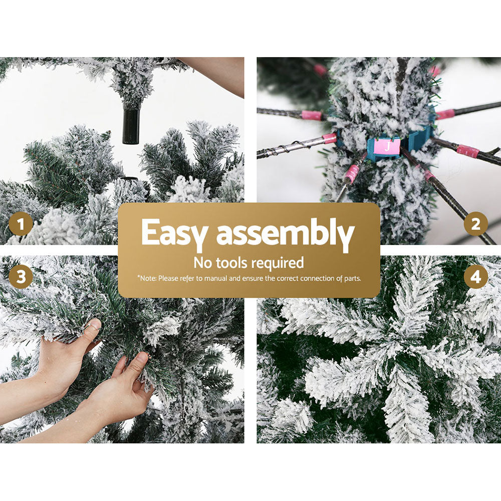 Jingle Jollys Christmas Tree 2.1M Xmas Trees Decorations Snowy 1106 Tips XM-TR-FULL-7F-GS